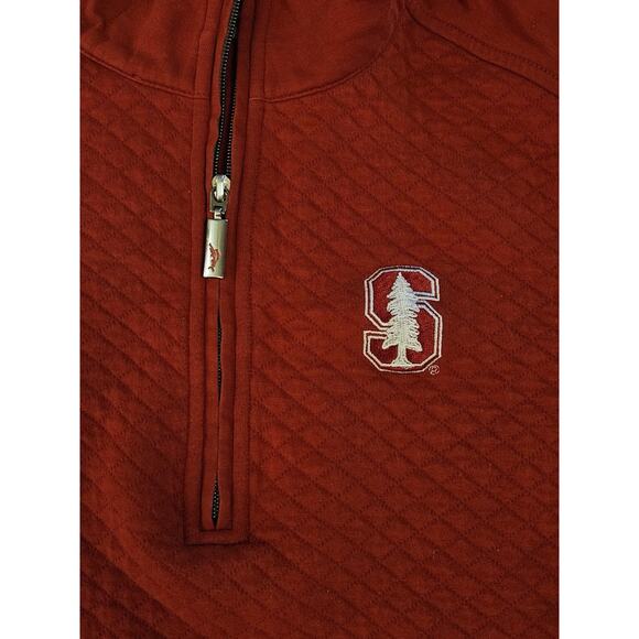 Tommy Bahama Stanford Cardinal Men’s Medium Red 1/4 Zip Pullover Sweater - Picture 3 of 6